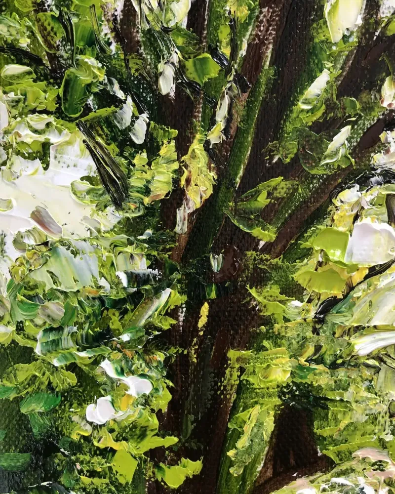 Деревня. Картина маслом 20×20 см — 20×20 см