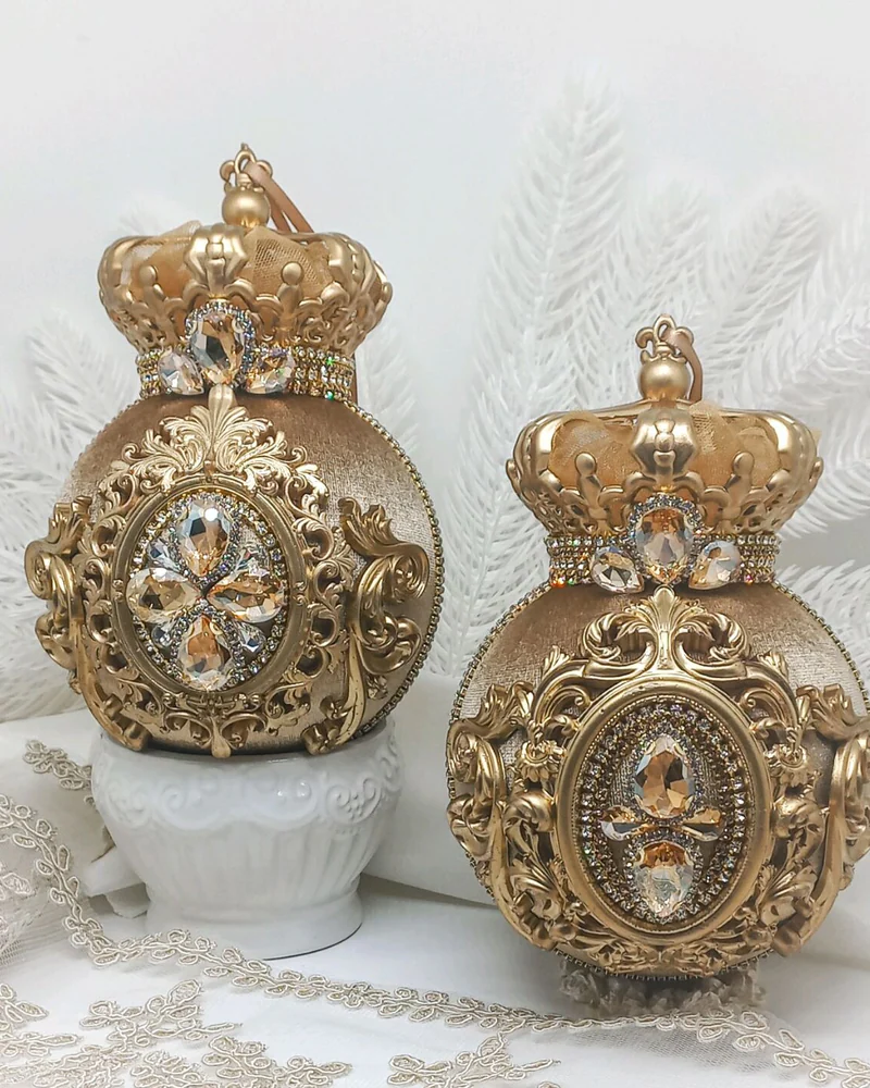 Елочные шары Королевские золотой ёлочные игрушки