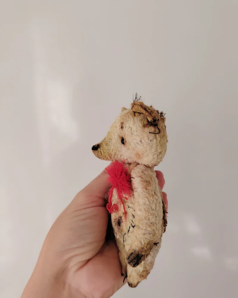 Коричневый мишка из винтажного плюша
