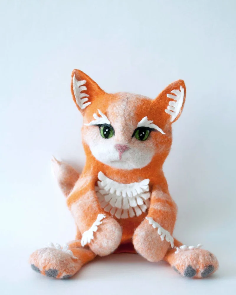 "Котик" Валяная игрушка бибабо, кукольный театр