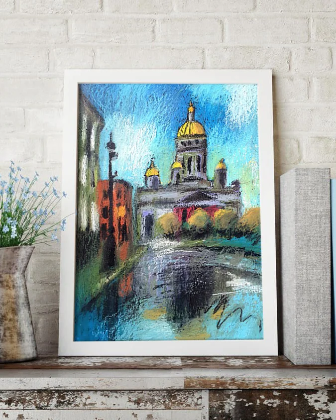 Картина "Исаакий" масл.пастель, А4