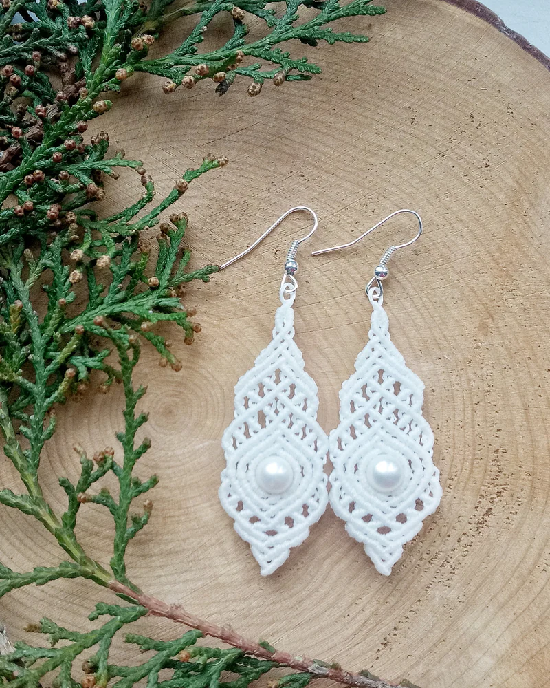 Разноцветный "Дива" Серьги макраме