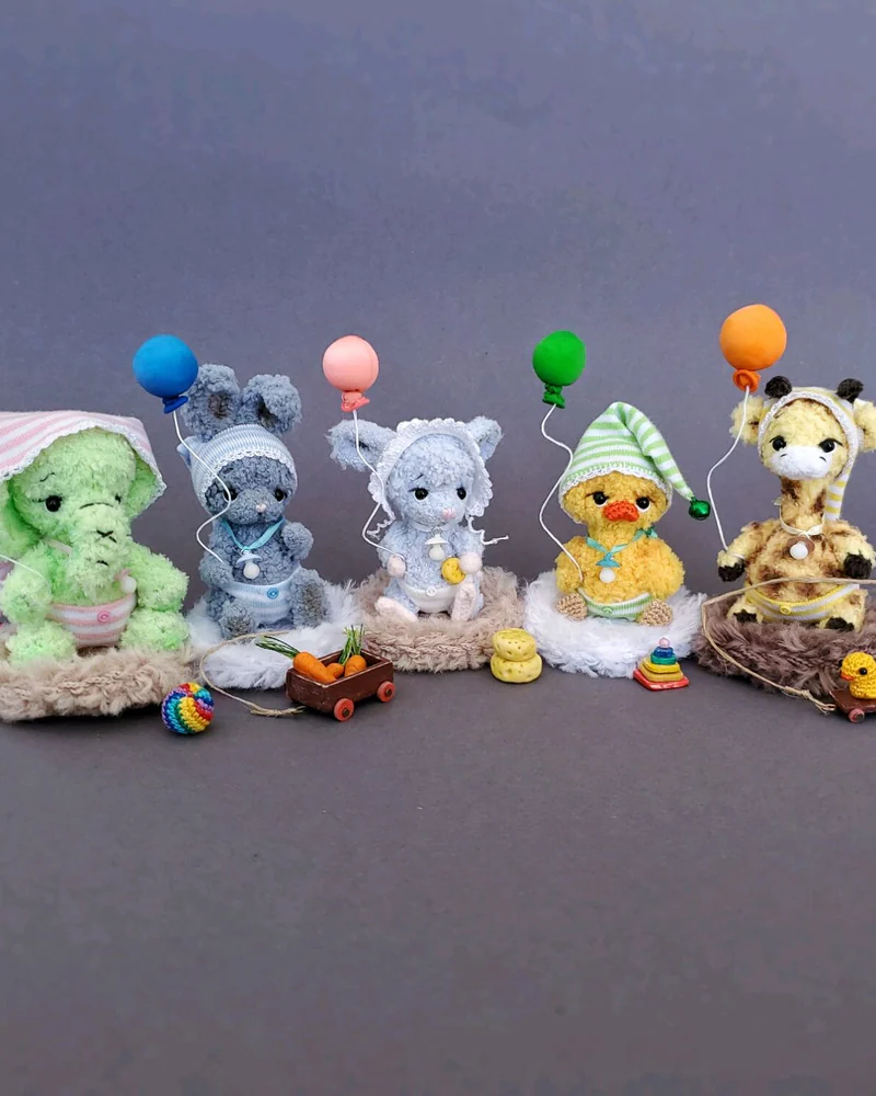 Миниатюрная игрушка из Alize Softy, 8–10 см — Базовое исполнение