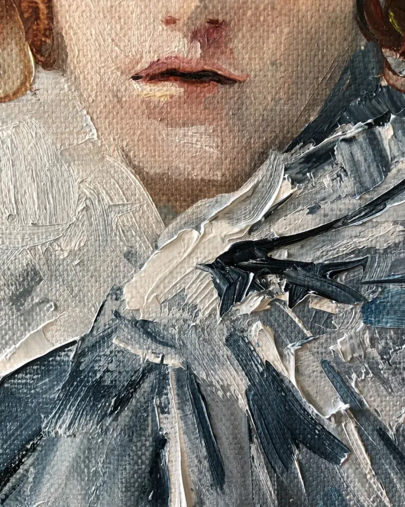 Грустный клоун. Картина маслом 20×20 см — 20×20 см