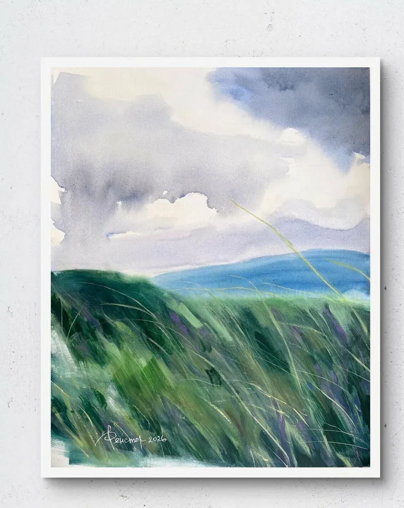Сияющее пространство #3. Абстрактный пейзаж — 40×50 см