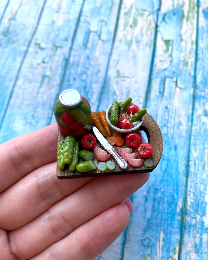 Кукольная Миниатюра «Домашние заготовки 🍅🥒»