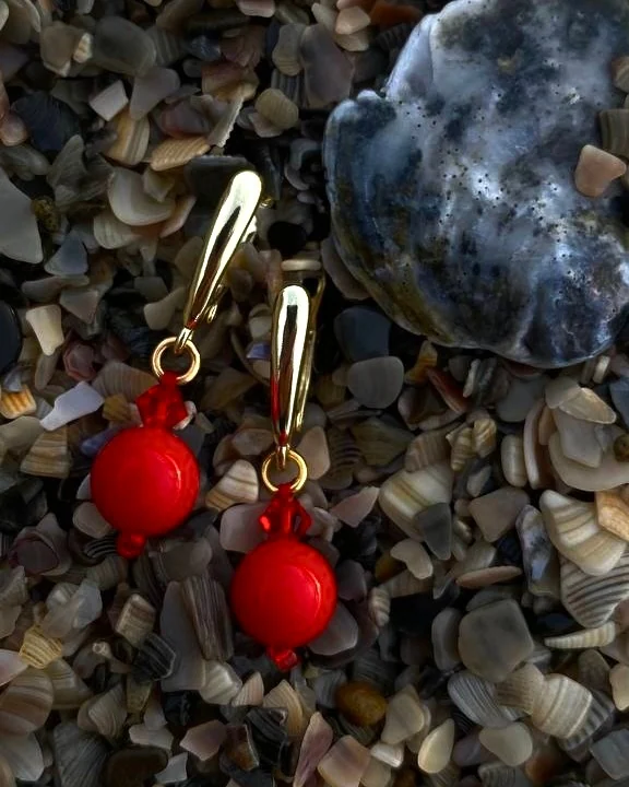 Серьги с красным кораллом — Серьги с красным кораллом
