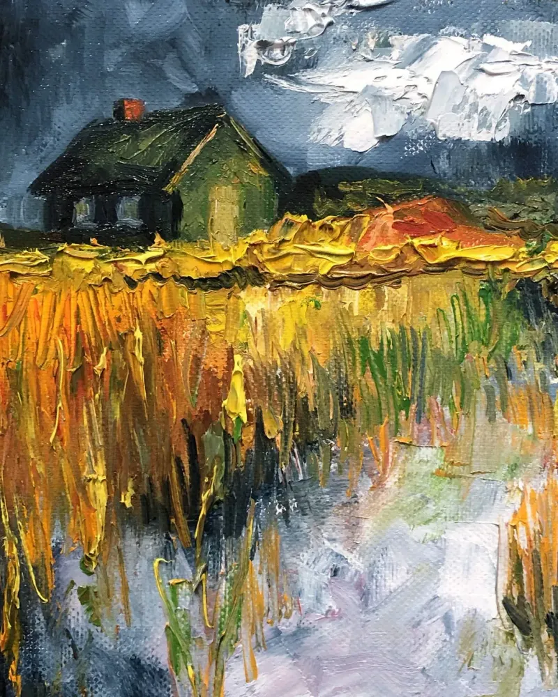 Летний пейзаж. Картина маслом 20×20 см — 20×20 см