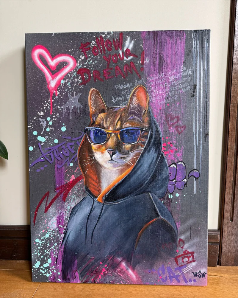 Картина маслом 50×70 из цикла работ «Коты и кошки» — Оригинал