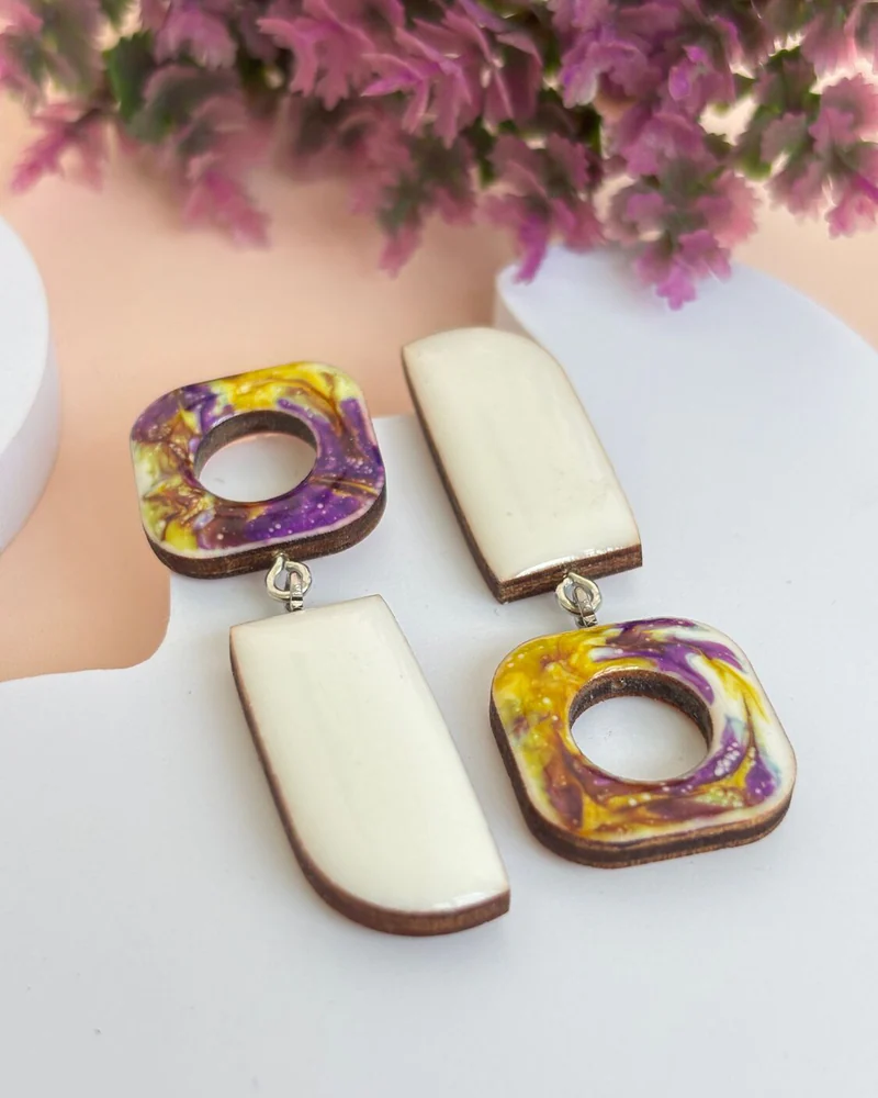 Серьги авангардные асимметрия