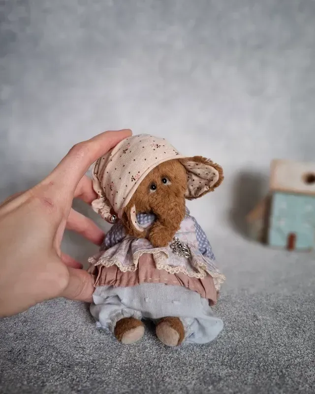 Слонёнок Тедди Мишель, коричневый, 16 см