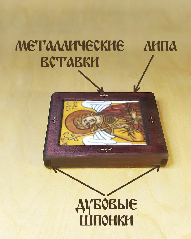 Ангел-хранитель - миниатюрная (дорожная) резная икона из дерева