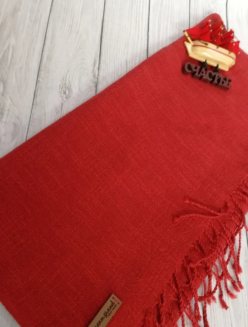 Тканый шарф из льна и хлопка