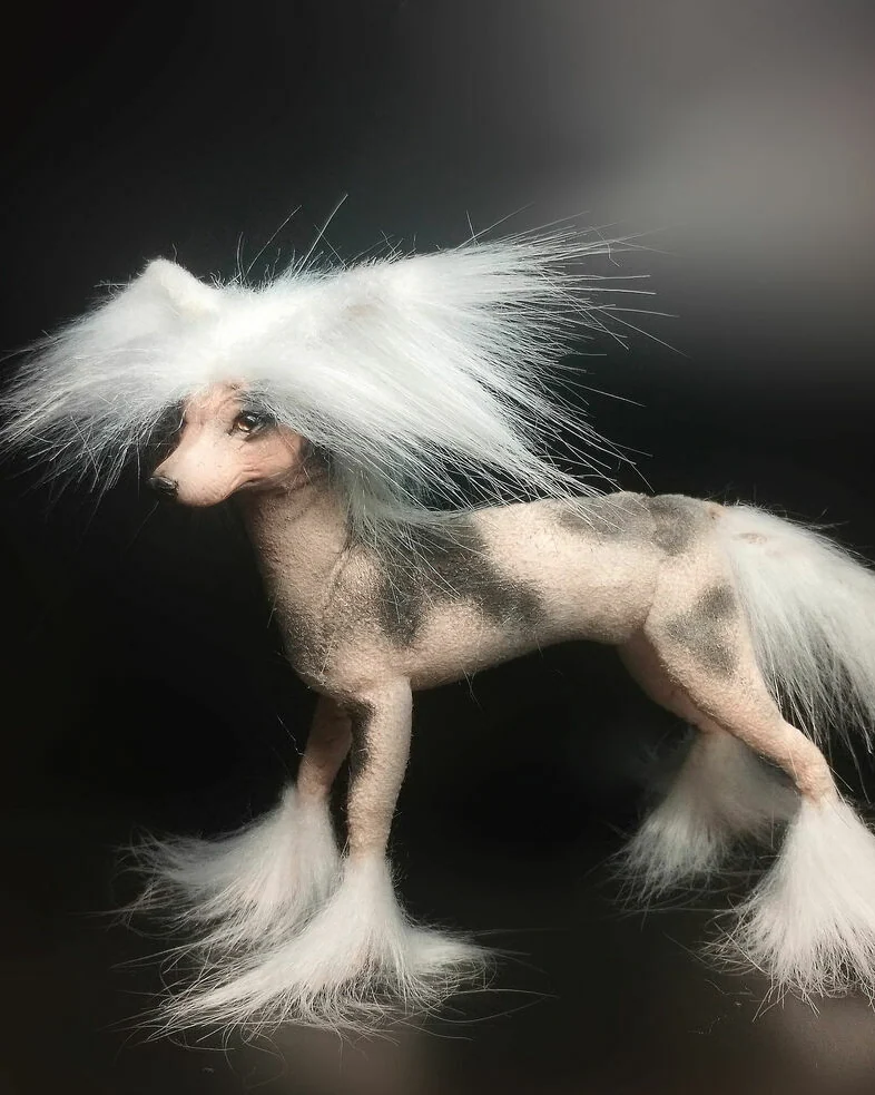 Собака китайская хохлатая, подвижная фигурка 1:6 — Собака китайская хохлатая