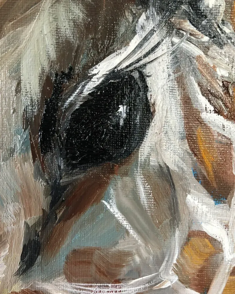Жирафы. Мама и малыш. Картина маслом 30×60 см — 30×60 см