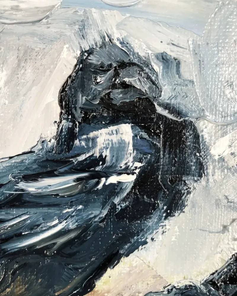 Вороны. Картина маслом 20×30 см — 20×30 см