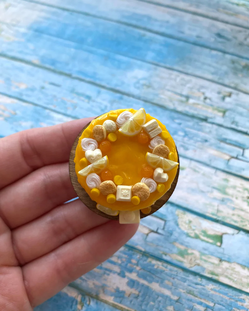 Кукольный Миниатюрный Торт «Лимонное настроение 🍋»