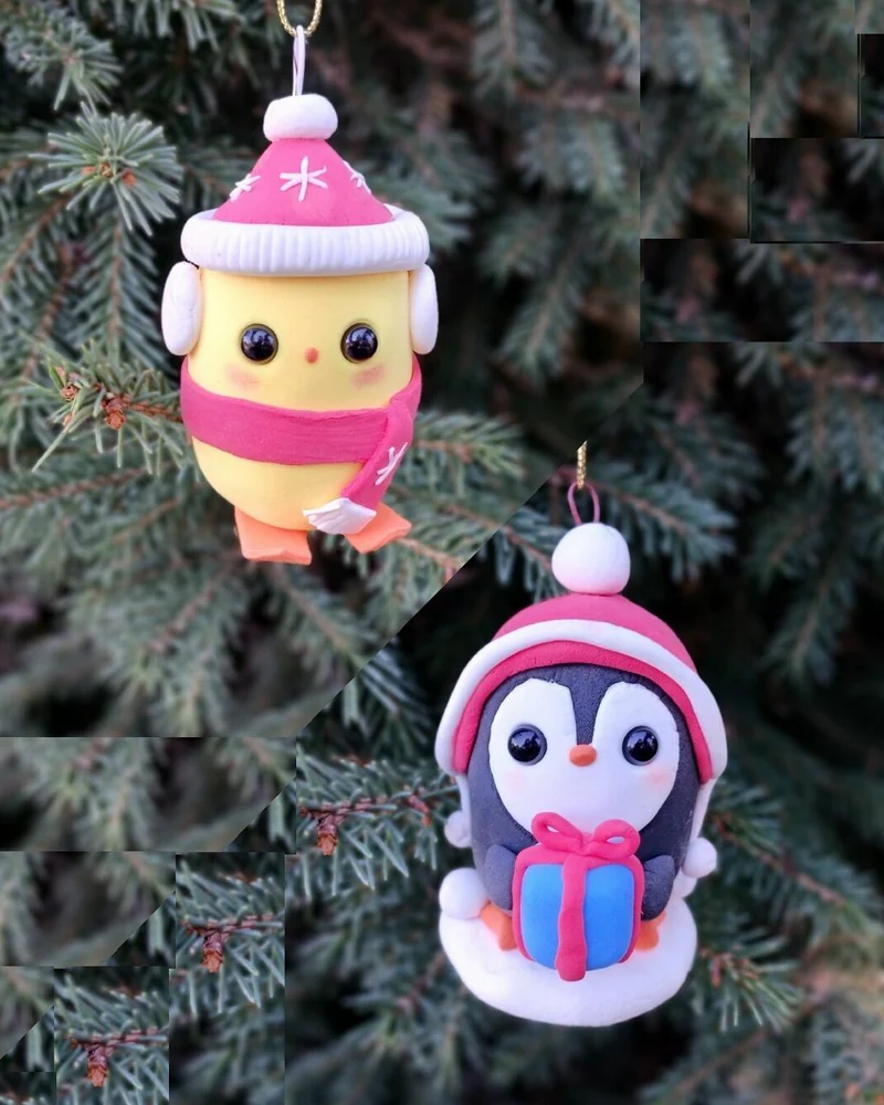 Ёлочная игрушка «Цыплёнок в шапочке»