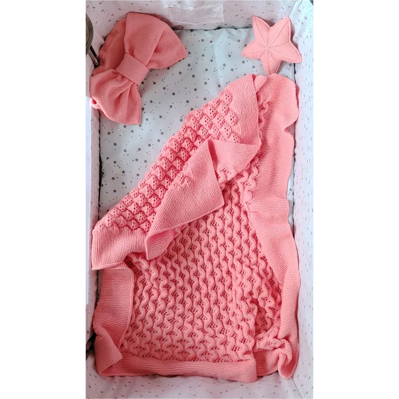 Детский вязаный плед-конверт 95 × 95 см