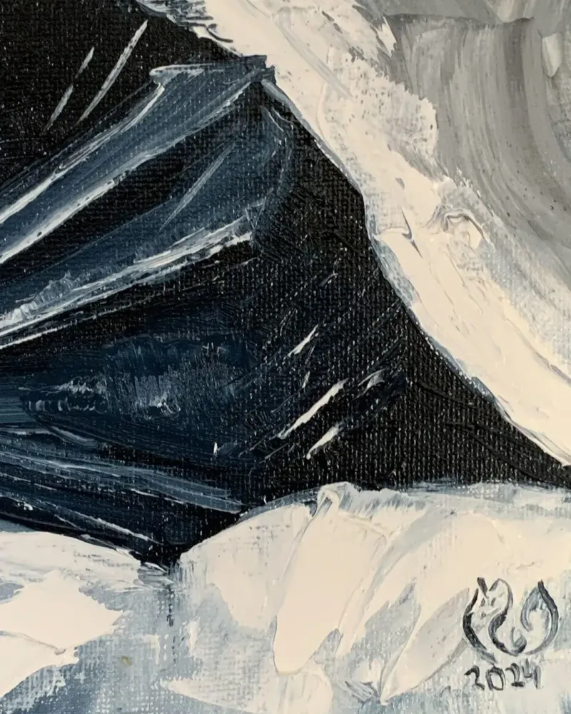 Летучая мышь. Картина маслом 20×20 см — 20×20 см