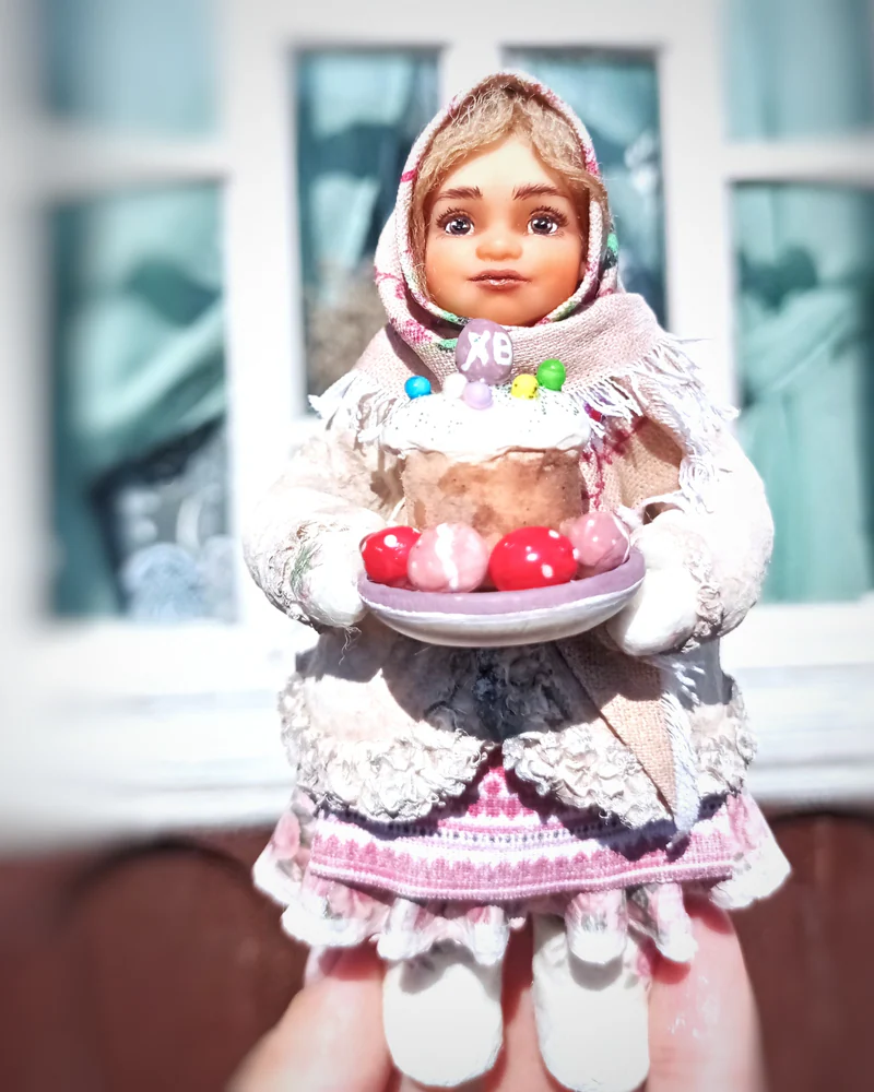 Ватная игрушка "Пасхальная Мариночка"