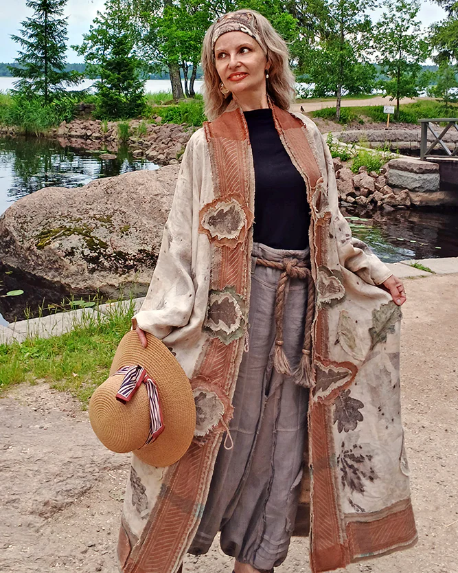Пальто летнее "Восточная осень" из коллекции "Экожизнь".