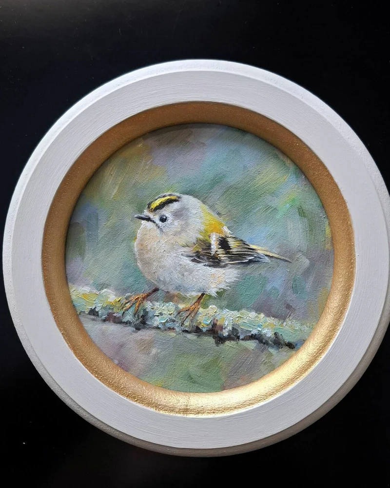 Королёк. Маленькая круглая картина