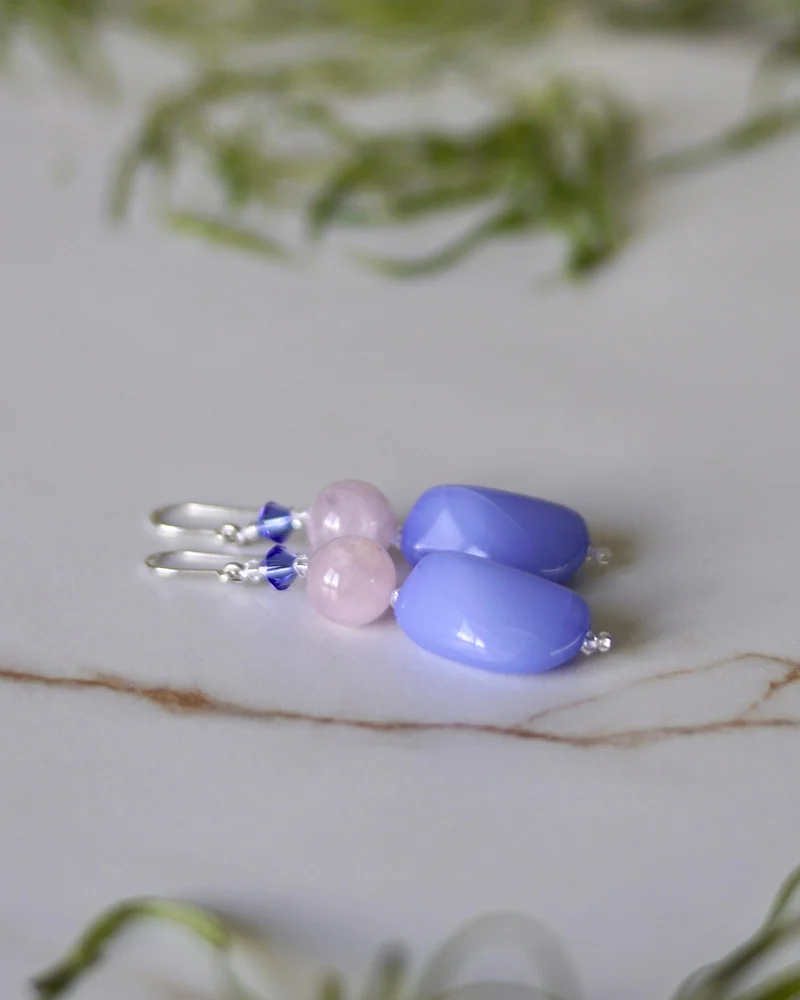 Серьги с розовым кварцем — Серьги с розовым кварцем
