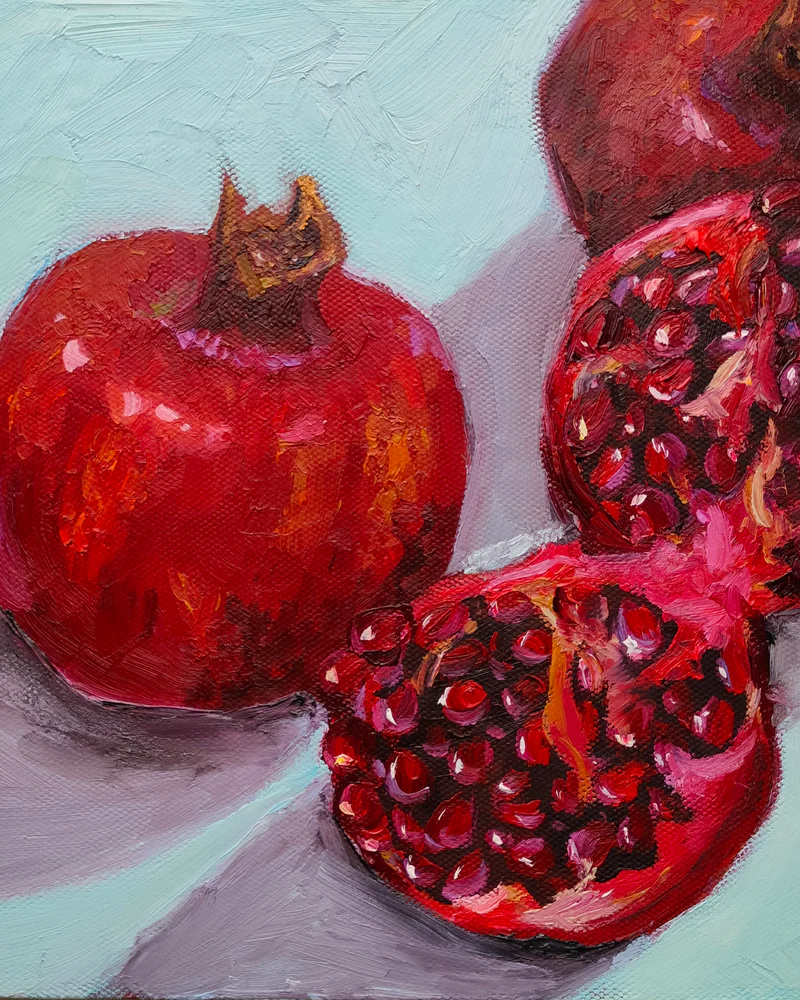 Картина маслом Гранат — размер 20*20