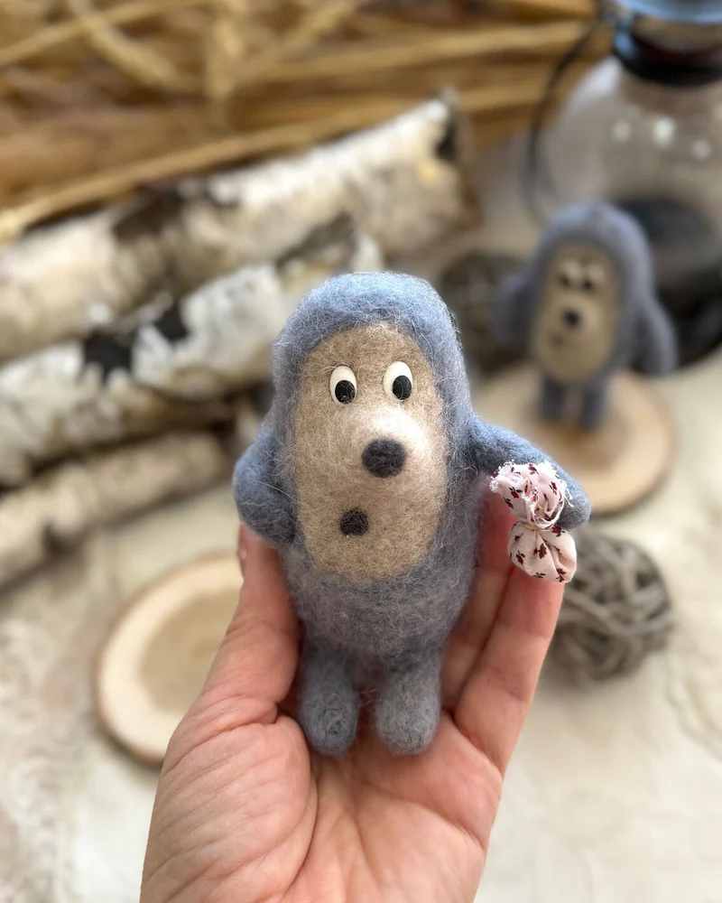 Игрушка валяная братья Ёжики