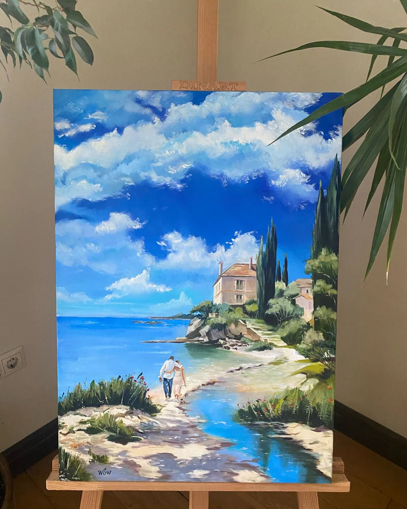 Картина маслом Средиземноморский пейзаж 50×70 см — Оригинал