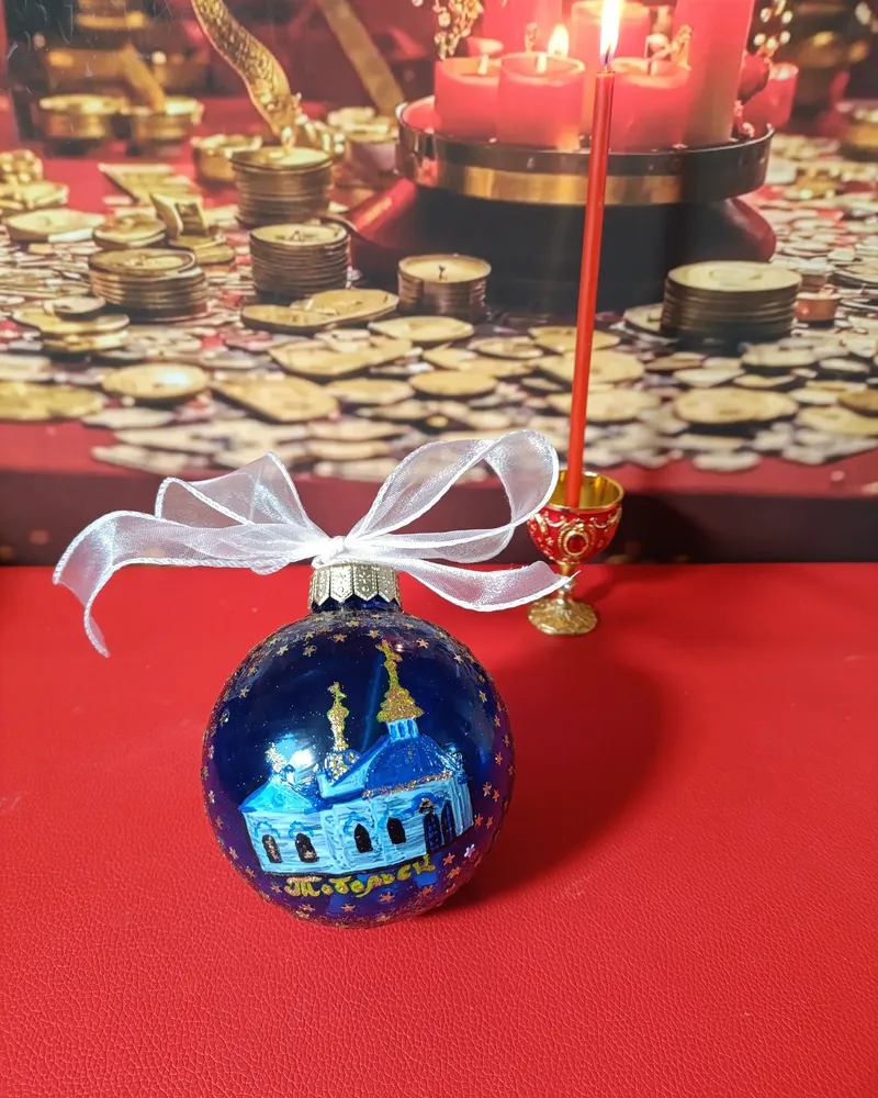 Новогодний шар — Синий