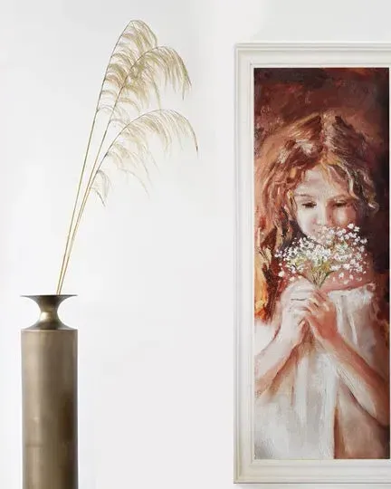 Рыжая девочка. Картина маслом 10×30 см — 10×30 см