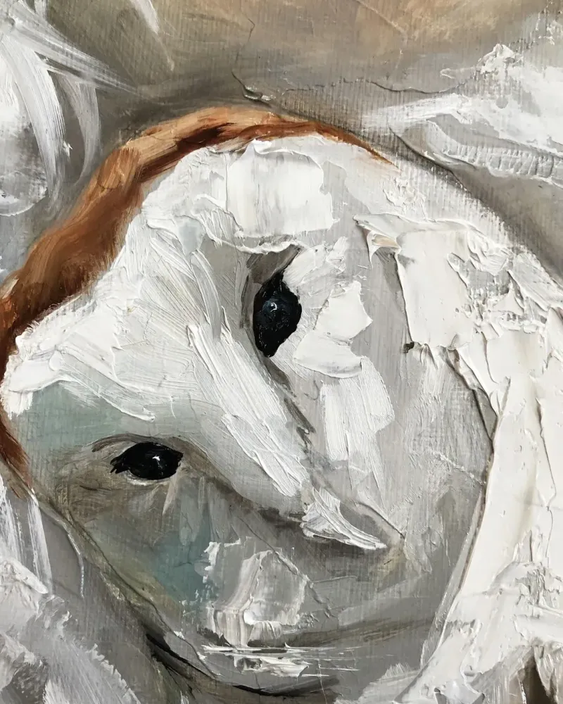 Девушка и сова. Картина маслом 40×60 см — 40×60 см