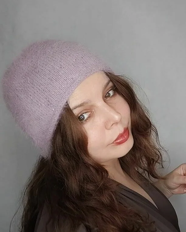 Шапка из ангоры женская шапка