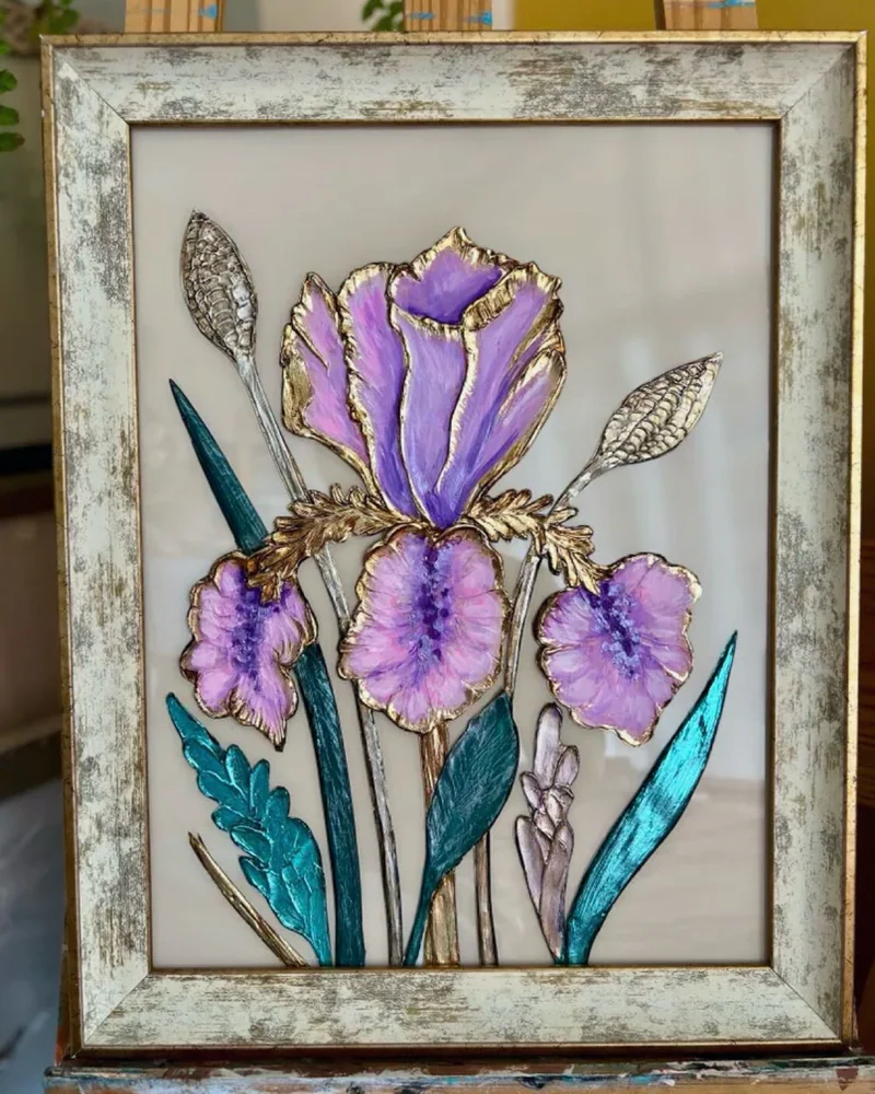 Картина «Ирис», 30×40 см, на светлом фоне