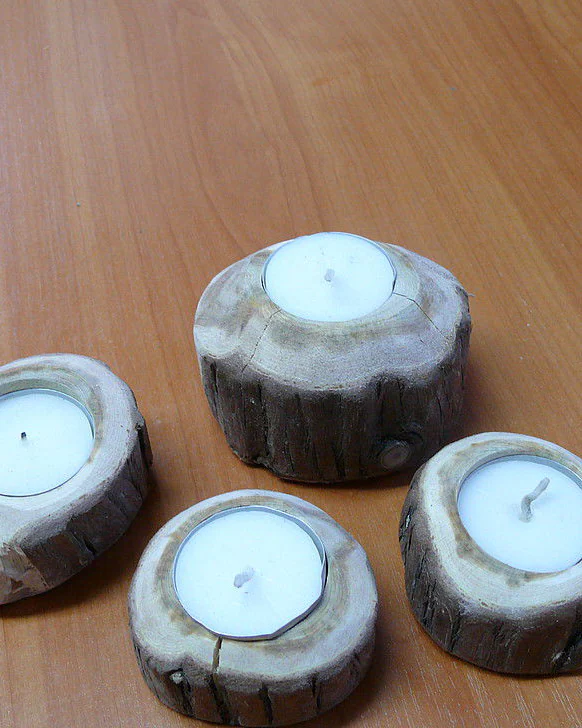 Эко-подсвечники из можжевельника