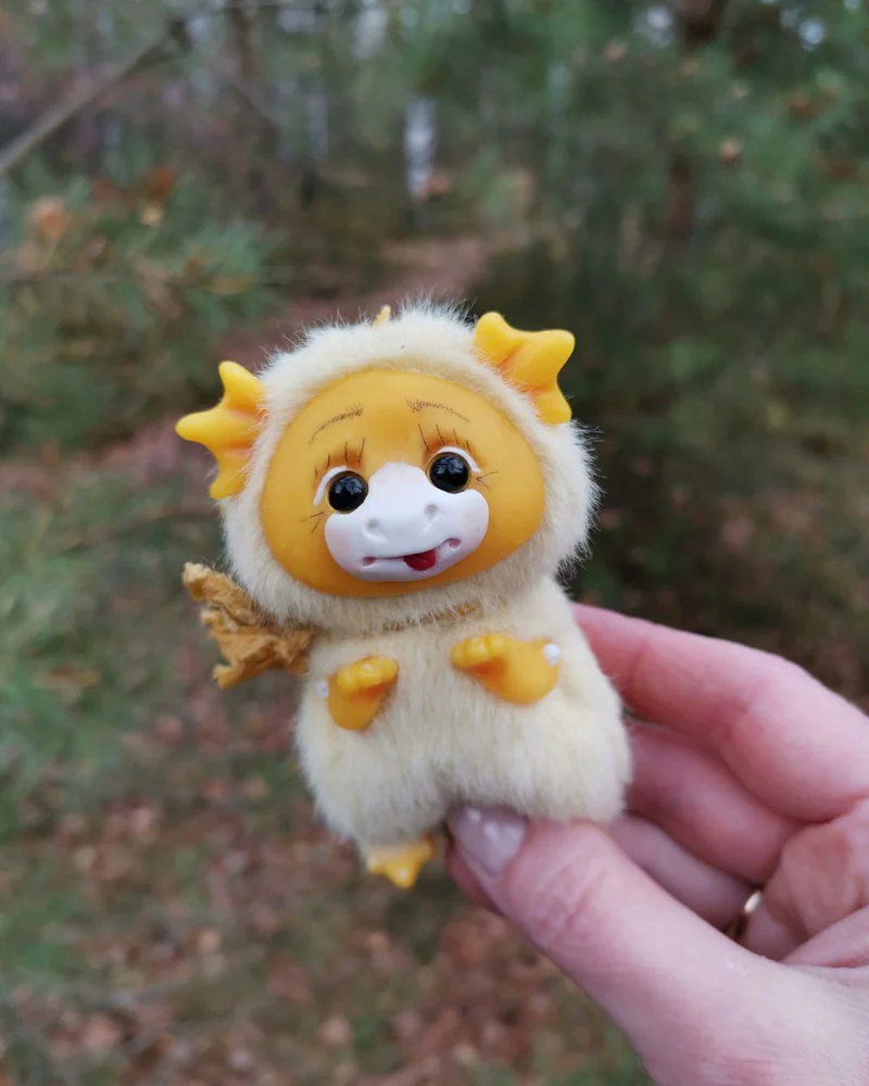 Дракончик Цыпа. Игрушка в смешанной технике 9 см