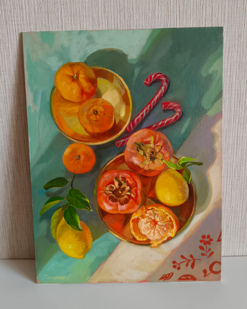 Картина маслом "Предвкушение праздника" 40*30