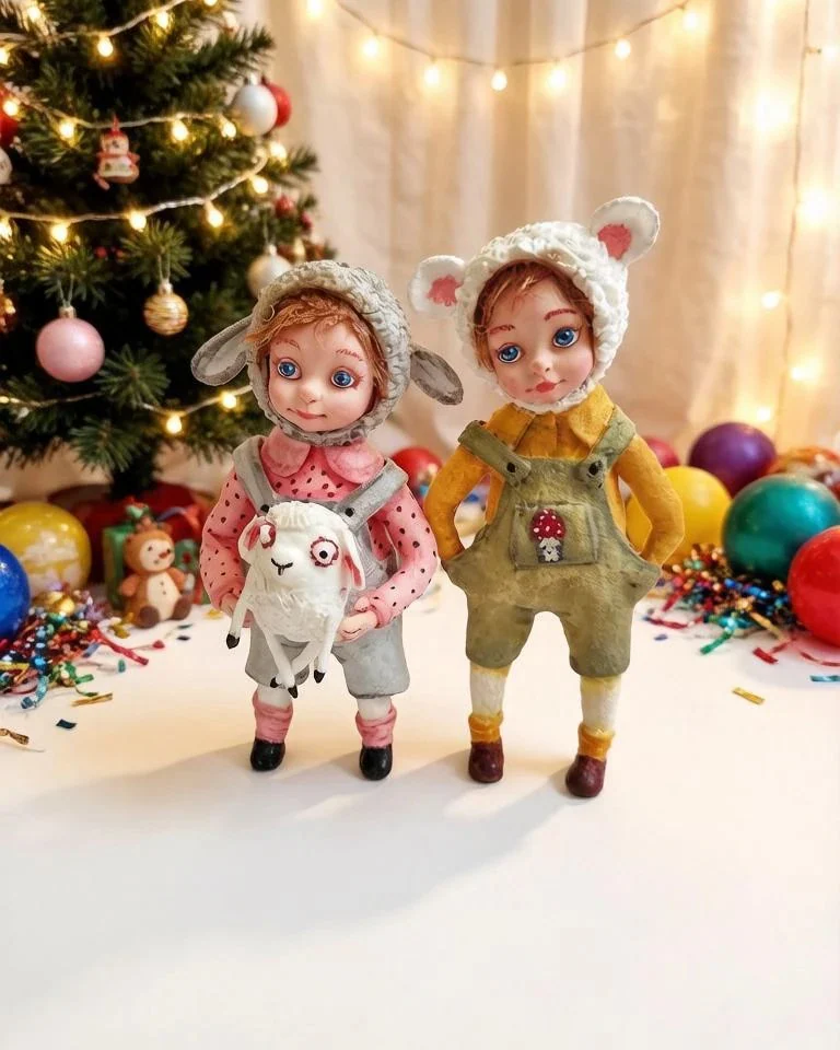 Ватные игрушки Мышка и Овечка, цена за 1 — ВИ22