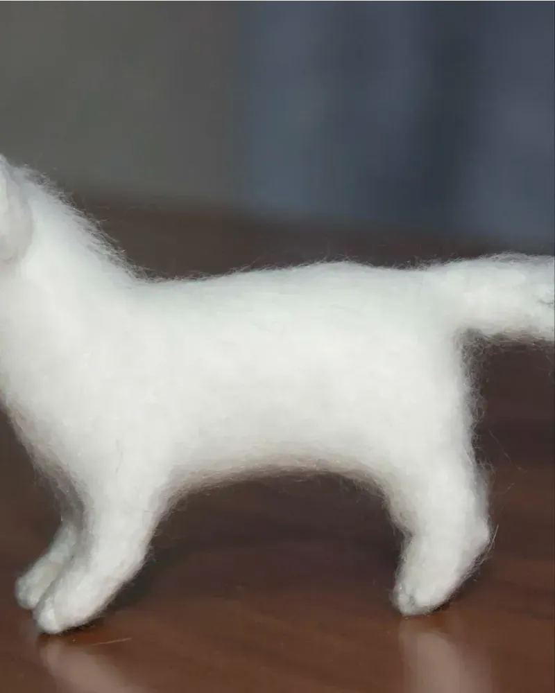 Горностай, игрушка из шерсти — Основной