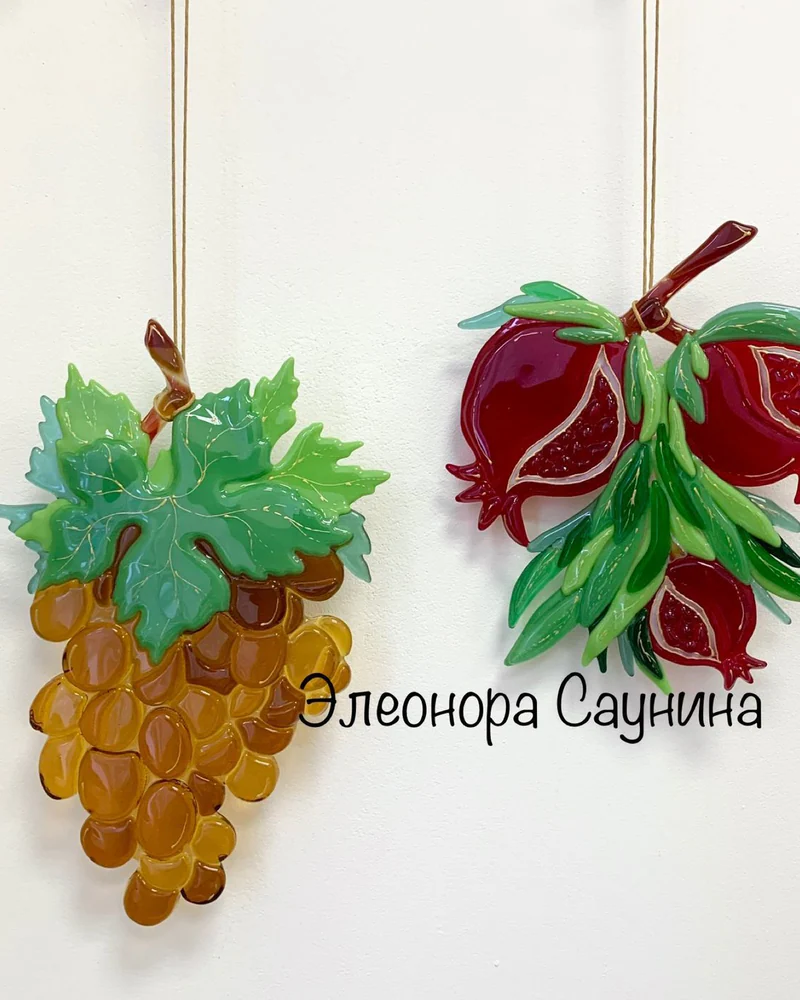 Фьюзинг подвес интерьерный Гроздь винограда