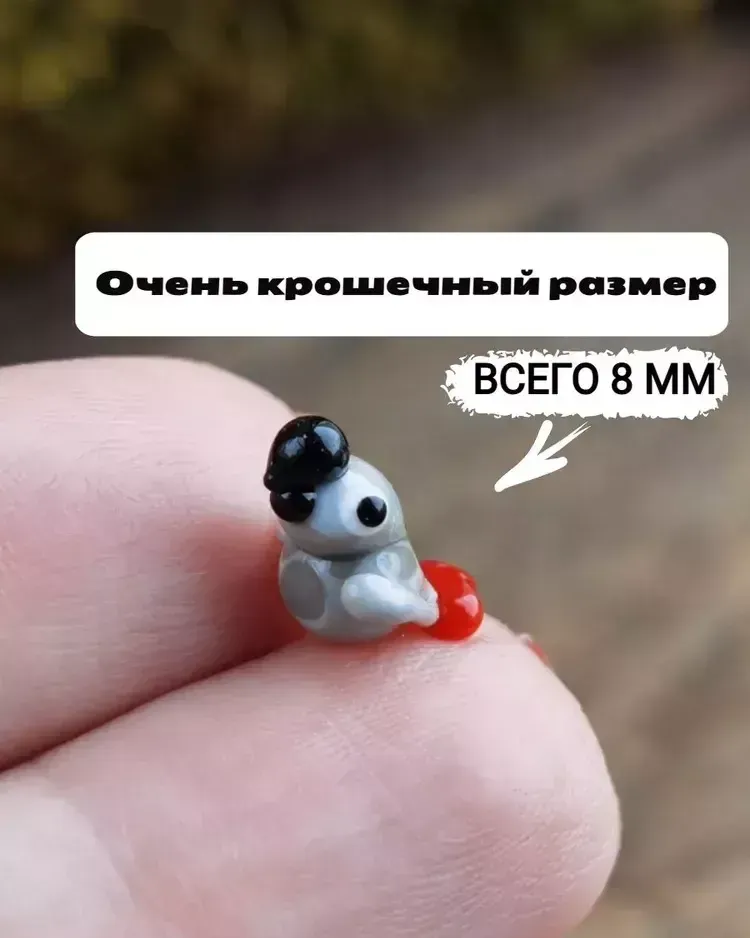 Стеклянная фигурка «Попугай Жако крошечный» — Высота 8 мм