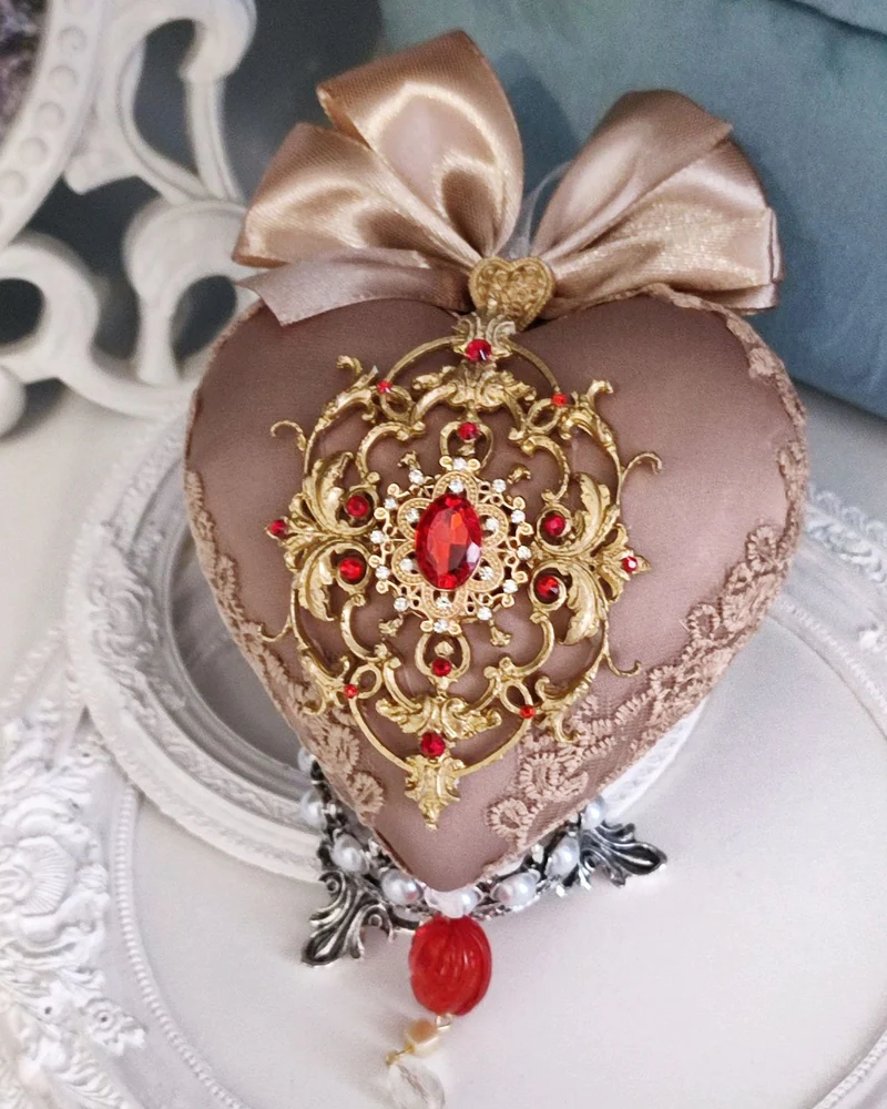 Ёлочная игрушка "Сердце", цвет шоколад