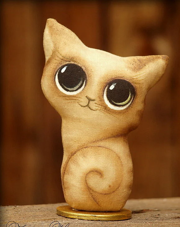 Кошки-крошки. Винтажные малышки. Кофейные Интерьерные игрушки