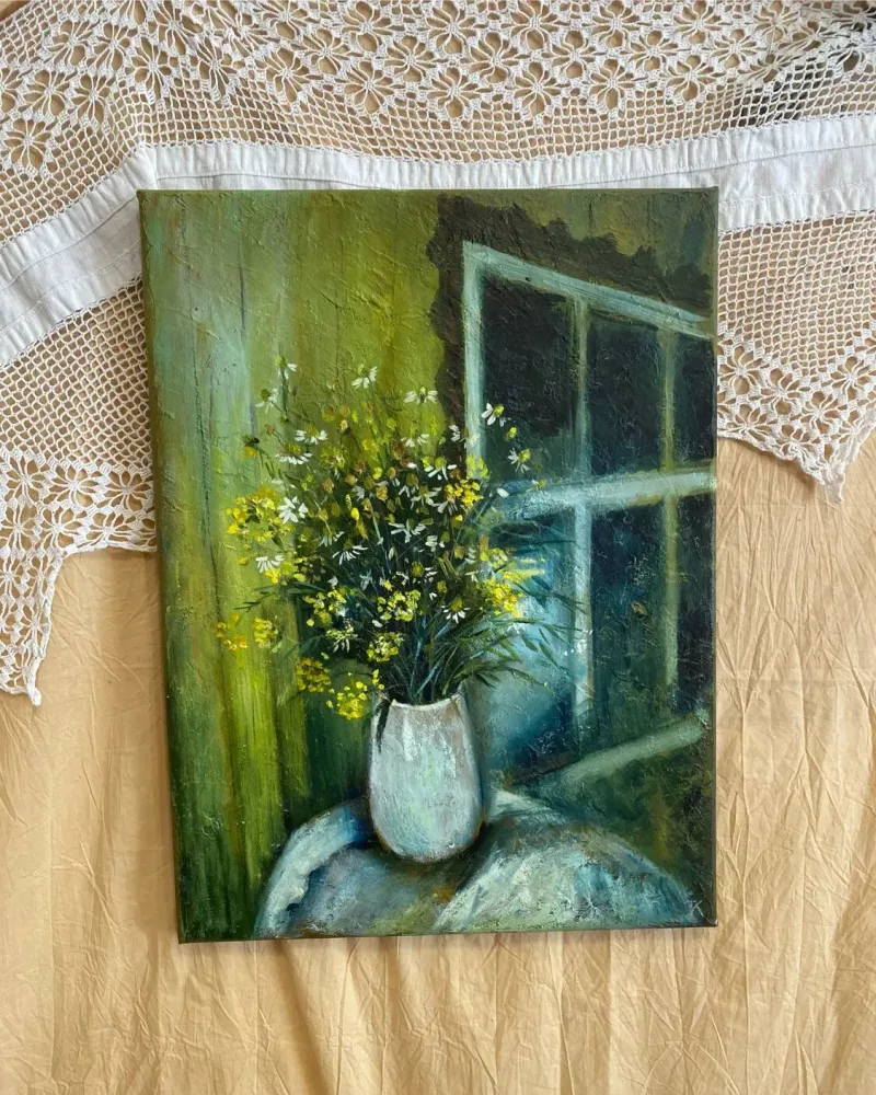 Картина «Полевые цветы», масло, 30×40 см