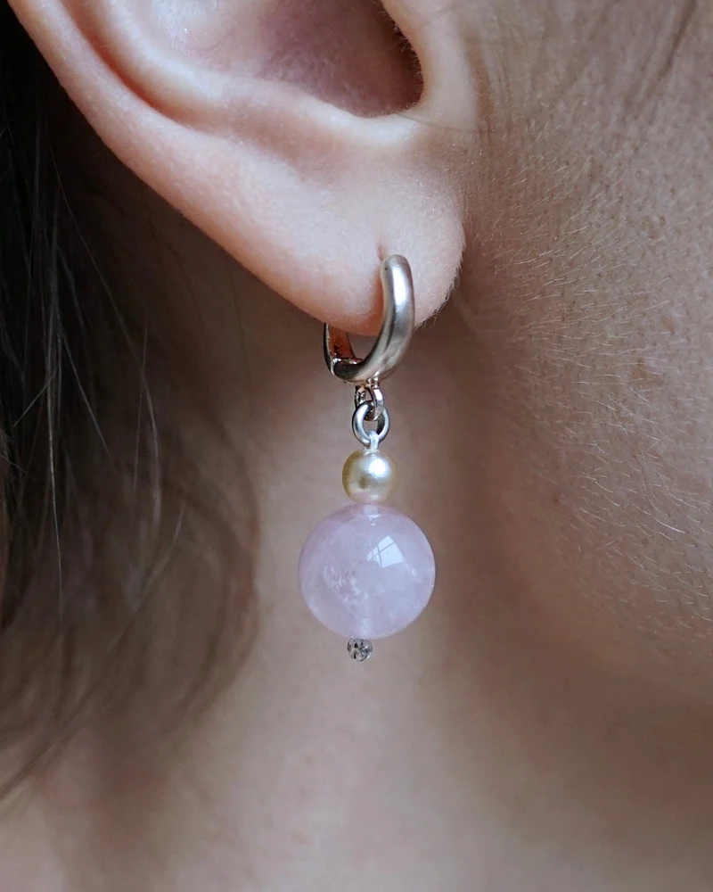 Серьги с розовым кварцем — Серьги с розовым кварцем