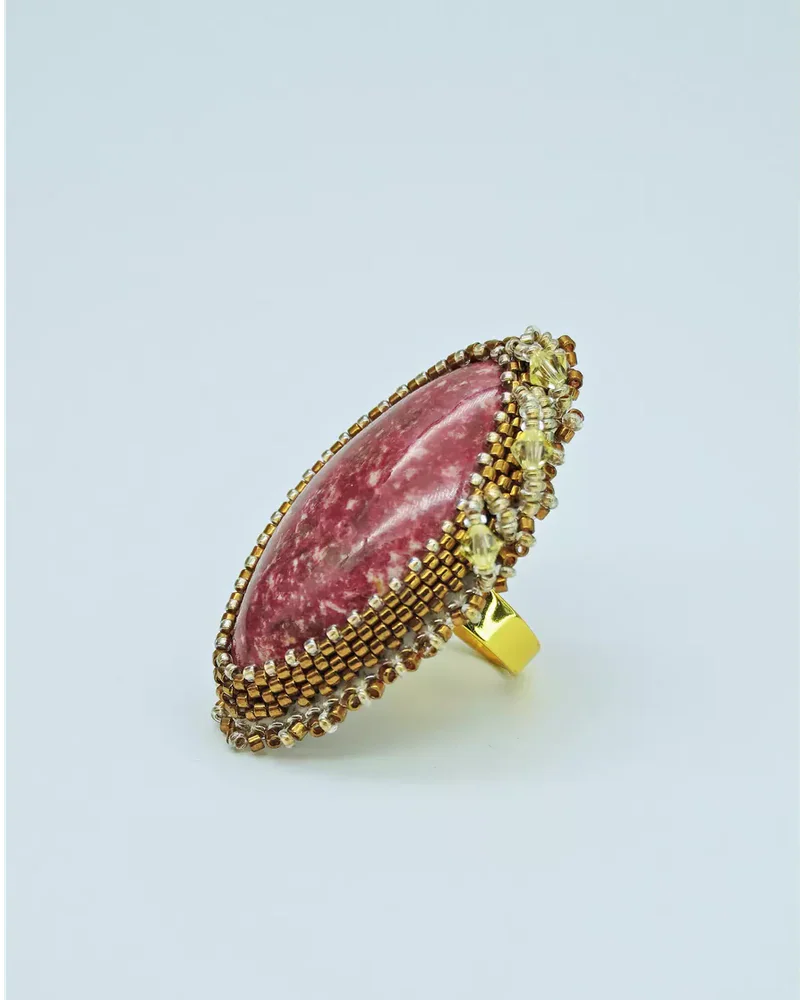 Кольцо с тулитом и Swarovski